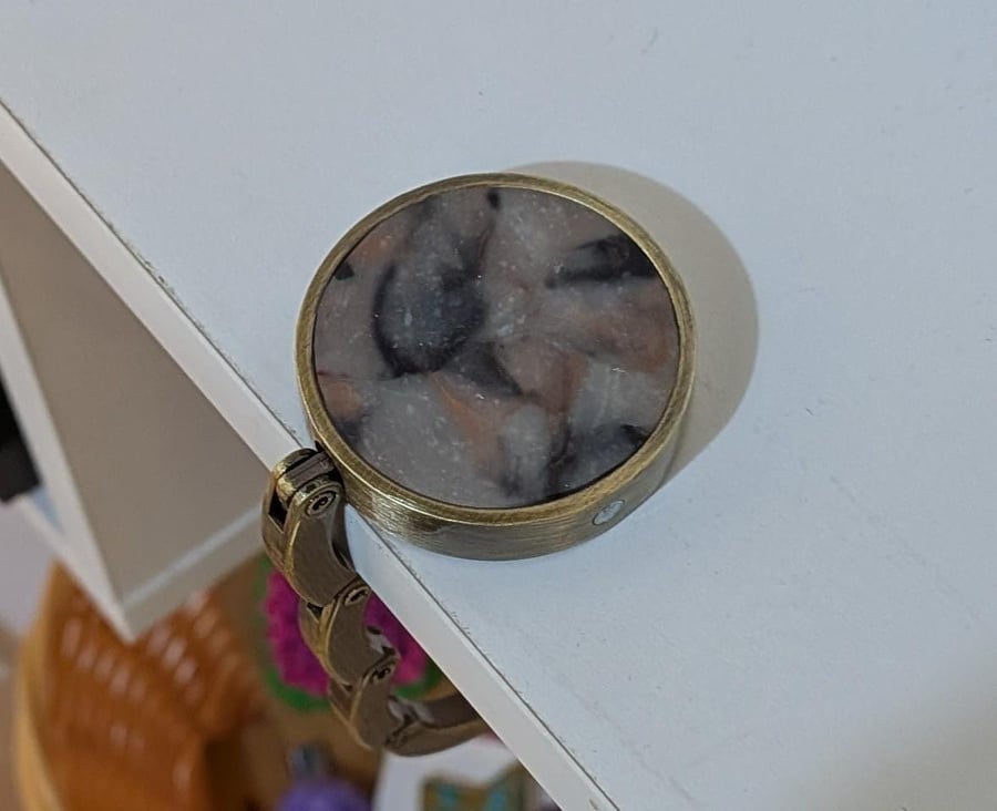Handmade Polymer Clay Cabochon Purse Hook Foldable Bag Holder, Table Hook