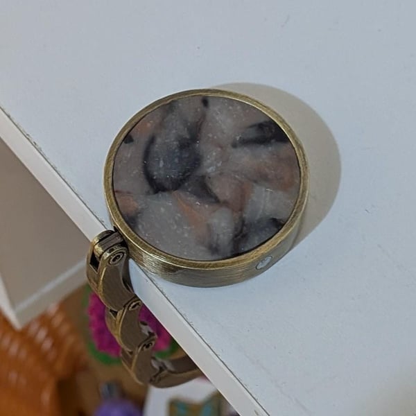 Handmade Polymer Clay Cabochon Purse Hook Foldable Bag Holder, Table Hook