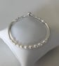 Sterling Silver Pearl Noodle Bracelet – 5mm Rice Pearls, Adjustable Slider Clasp - Image 3
