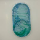 Dual compartment oval trinket tray