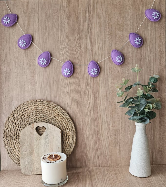Lavender Felt Egg Garland 