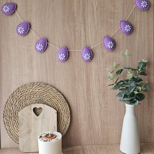 Lavender Felt Egg Garland 