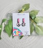Abstract Zebra & Pink Dainty Earrings - Image 2