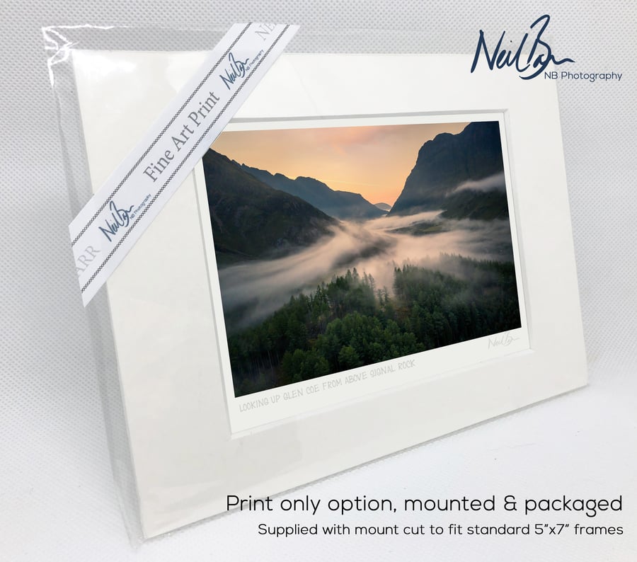 Aonach Eagach Ridge, Bidean nam Bian and Glen Coe - A6 (7"x5") Unframed Print