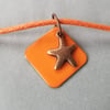 Seconds Sunday small orange sea star pendant