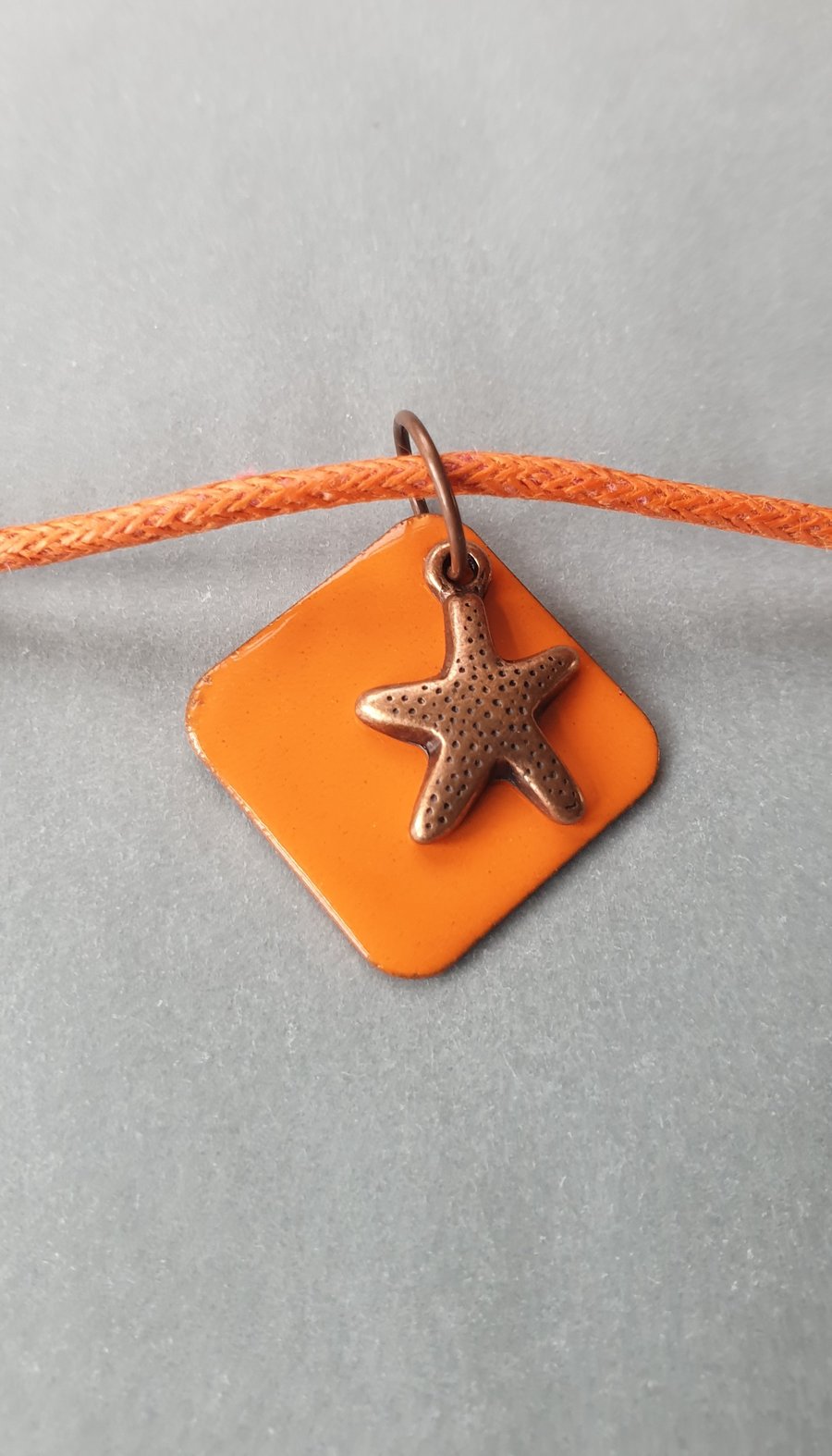 Seconds Sunday small orange sea star pendant