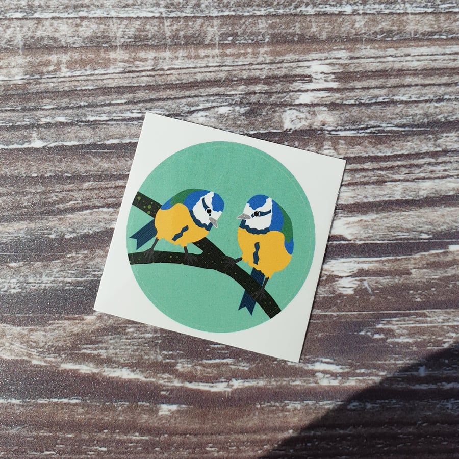 Bluetit 38mm Round Vinyl Sticker