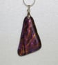 Red and Gold Dichroic Glass Pendant Necklace - 1123 - Image 1