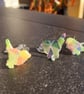 Multicoloured Pastle Bird Stud Earrings