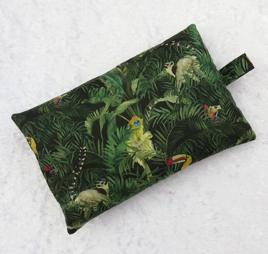 Mouse wrist rest, wrist support, made from Liberty Tana Lawn, monkey