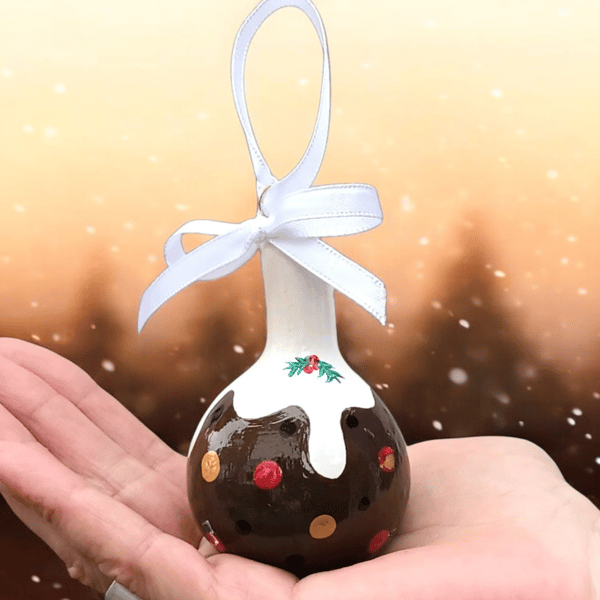 Christmas Pudding Gourdble - Plum Pudding Gourd Bauble