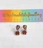 Rainbow Balloon and house dangle stud earrings - Image 5