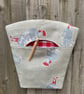 Cockerel and spot peg bag with gingham lining 