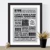 TV Catchphrases 70s 80s 90s A3 Typographic Art Print