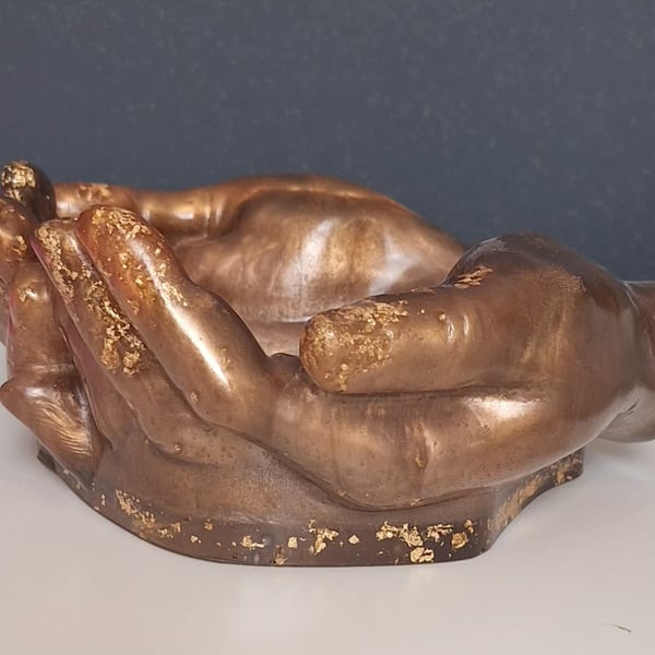 Handmade Resin "Helping Hand" Trinket Dish - Custom Colours Available