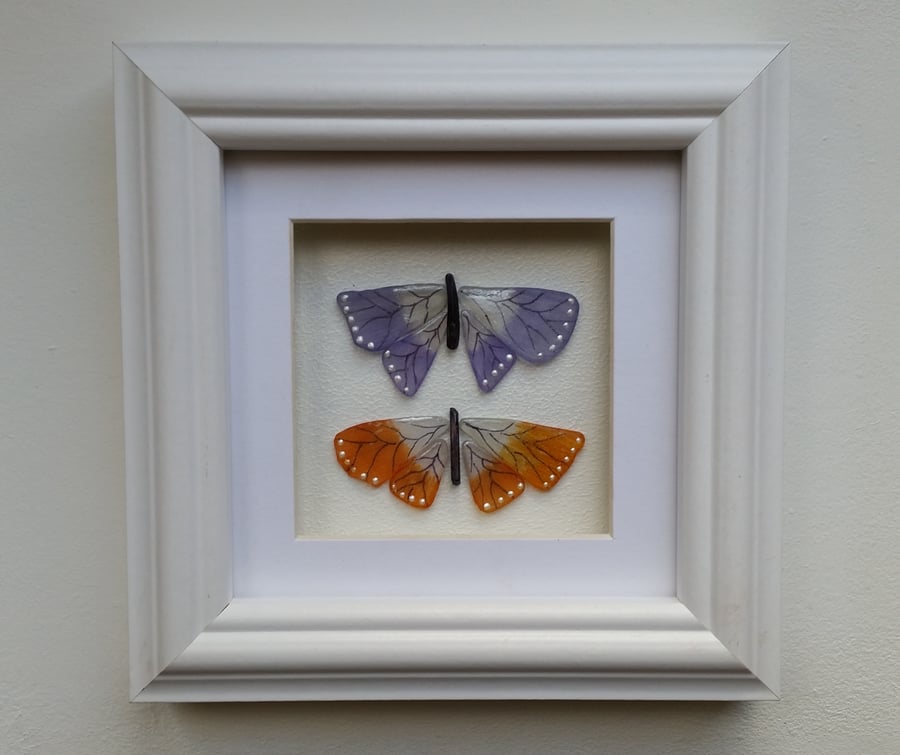 Sea Glass Butterflies Framed Wall Art Gifts for Her, Mother's Day Gifts