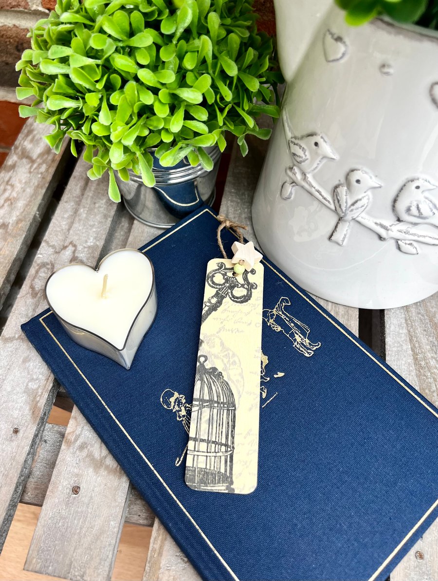 ‘Birdcage Key’ Wooden Bookmark 