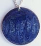pendant - scrolled white on dark blue - Image 4