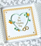 Luxury boxed wedding card - yellow quilled roses - Image 1