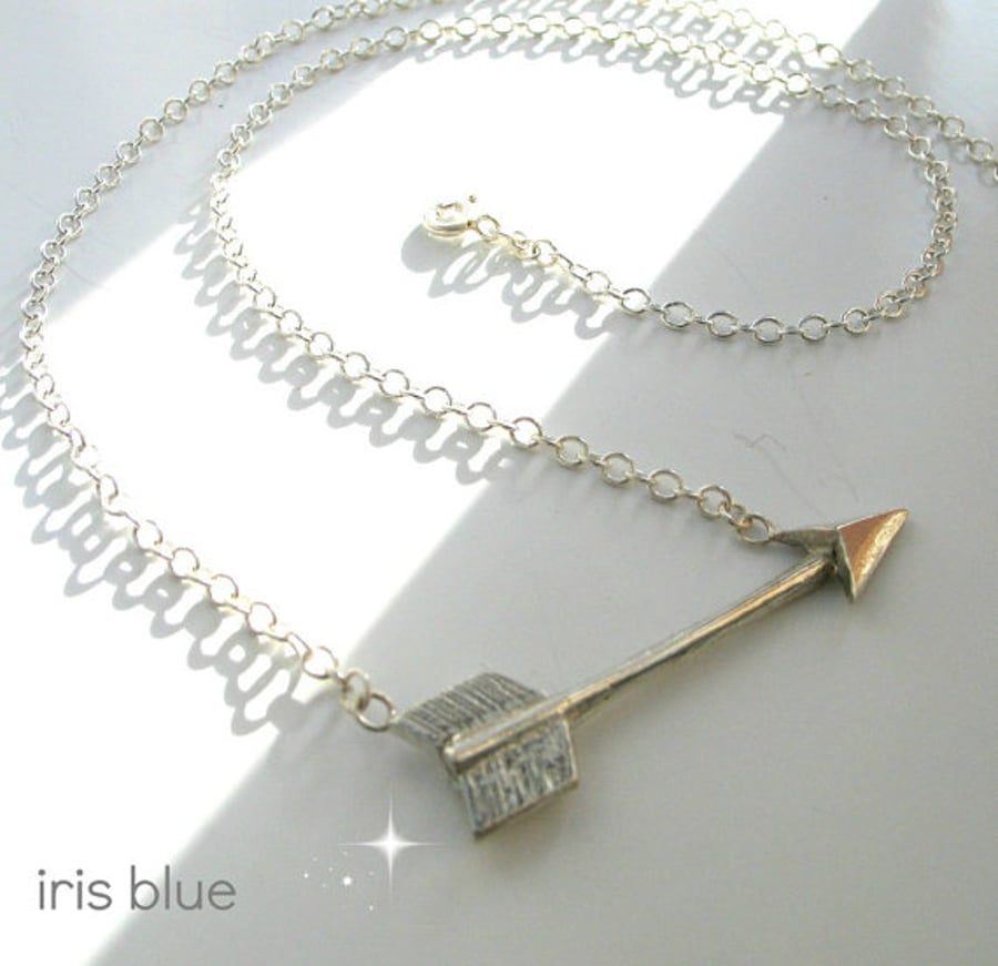 Sterling Silver Arrow Necklace, Tattoo Gifts, Retro, Vintage
