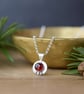 Garnet and Sterling Silver Pendant Necklace