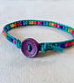 Multicoloured rainbow bead and teal leather bracelet, Pride bracelet  - Image 2