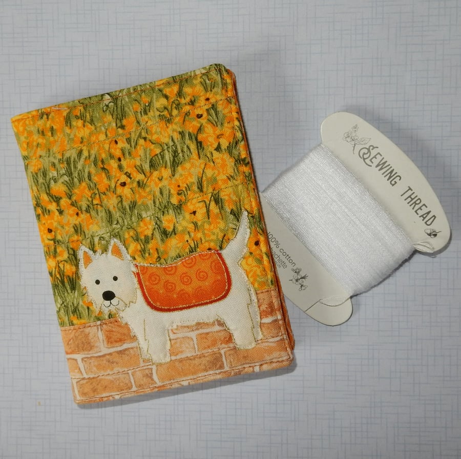 Needle case - Westie in the garden