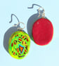 Abstract Pattern Dangle Earrings - Silver, Polymer Clay - Handmade - Unique - Image 4