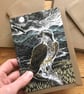 Osprey lino print greeting card