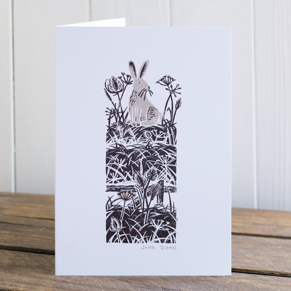 Winter Drifts "Hare" greetings card, Christmas card, blank inside