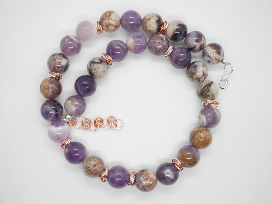 SALE - Dog tooth Amethyst statement necklace