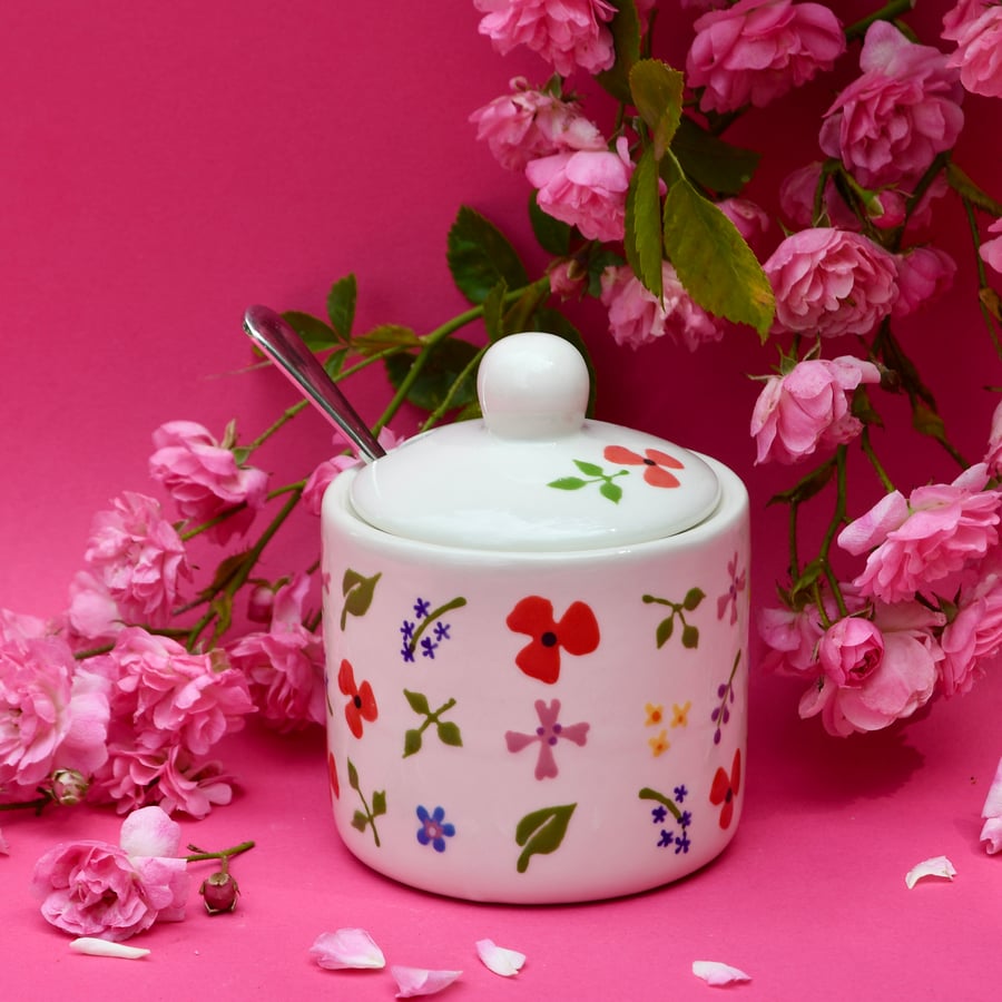Wild Flowers Sugar Pot - SALE