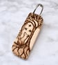 Fox and butterflies. Pyrography key ring. - Image 1
