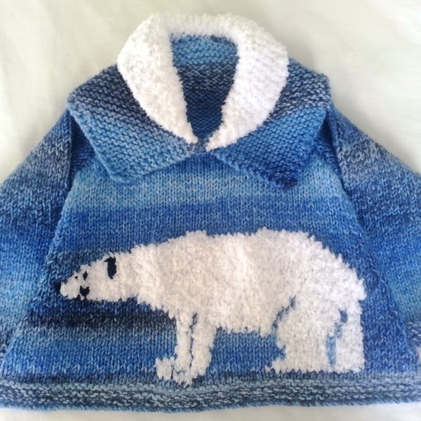 Polar Bear Sweater Knitting Pattern.  Digital Pattern