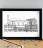 Burnley Landmarks Skyline Art Print - Image 2