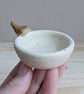 Very small ceramic ring dish with mini wren - Image 2