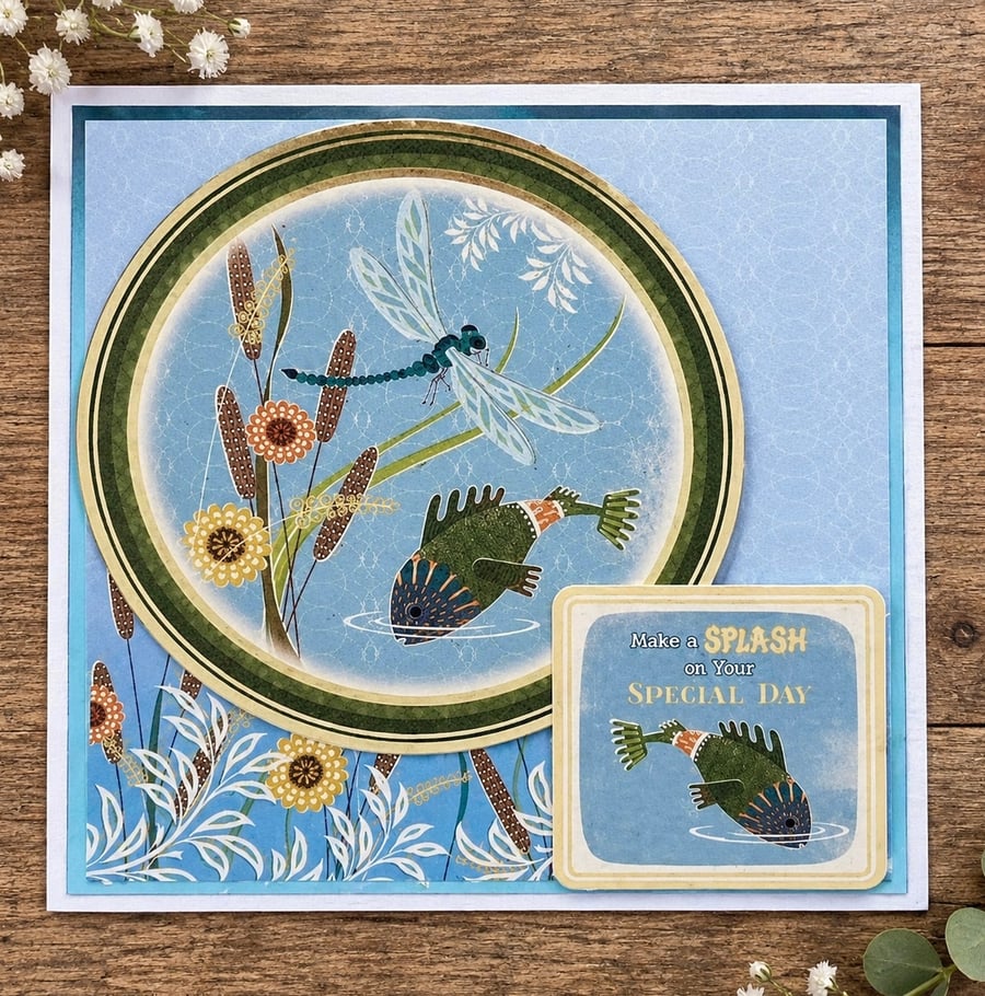Make a Splash on Your Special Day - 6 x 6 Handmade Decorative Greeting Card