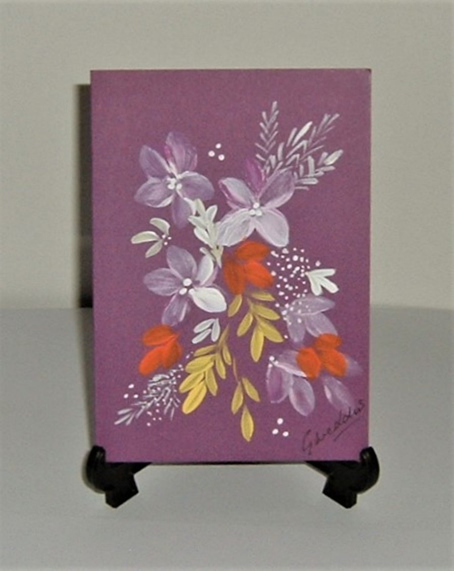 hand painted original art all occasion greetings card ( ref F 793)