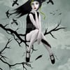A4 Art Print Girl Sitting In Tree & Blackbirds - In A World Of My Own
