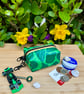Green Turtle - Repurposed Chunky Keyring Pouch - Pool Toy