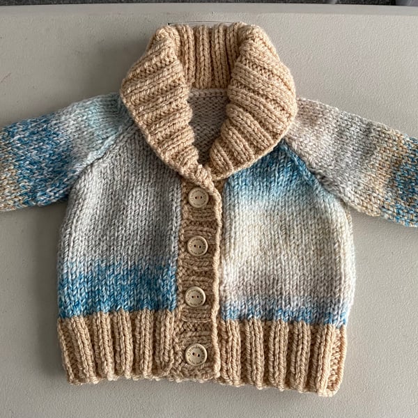 Chunky Hand Knitted Cardigan (Chest 20”)