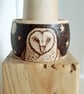 Pyrography barn owl wooden bangle  - Image 1