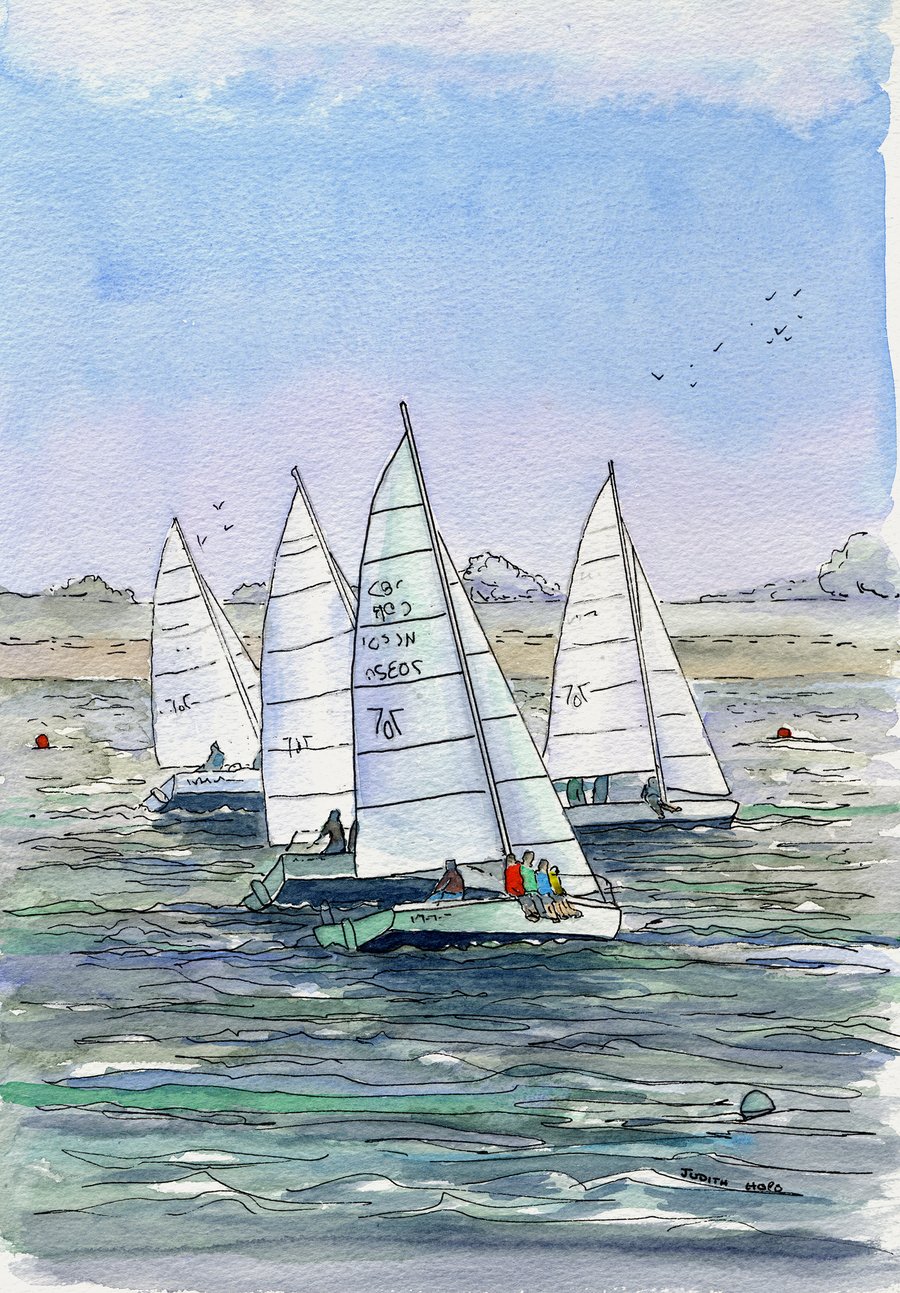 Burnham-on-Crouch On the Water in Boats Selection of Four Cards