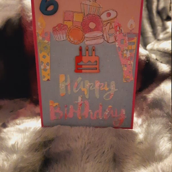 Girl Age 6 Birthday Card