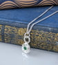 HANDMADE Recycled sterling silver Natural Emerald pendant