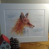 A4 or A3 signed Art Print - Fox in a Snowstorm