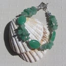 Green Aventurine Gemstone Beaded Chakra Bracelet "Cool Mint"