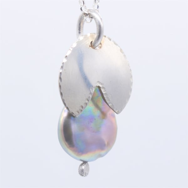 Silver Snowdrop Keshi Pearl Pendant