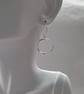  Argentium Silver hoop Earrings Not Quite Round - Image 5
