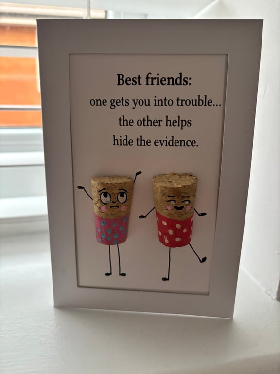 Cute Cork Characters Card – Handmade Greeting Card – Unique Gift Idea